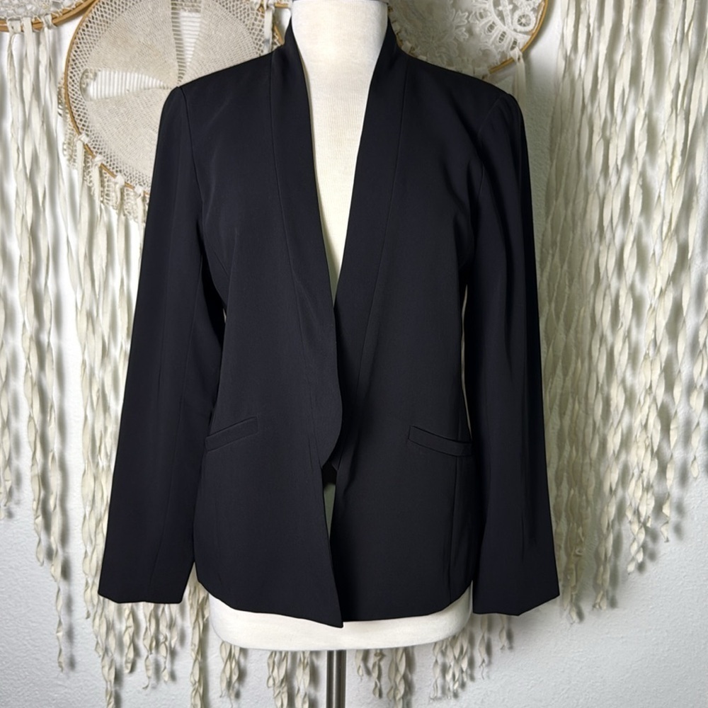 Eileen Fisher Silk Blend Dinner Jacket Blazer in Black Size Small